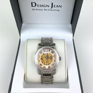Design Jean Automatic Watches Big Watch Face Silver Band